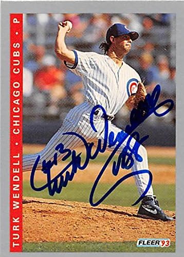 Sports Memorabilia Autograph Warehouse 248839 Turk Wendell Autographed Baseball Card - Chicago Cubs 1993 Fleer - No. F12