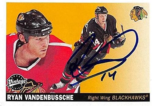 Sports Memorabilia Autograph Warehouse 224137 Ryan Vandenbussche Autographed Hockey Card - Chicago Blackhawks FT 2002 Upper Deck Vintage - No. 54