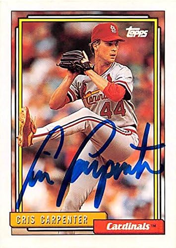 Sports Memorabilia Autograph Warehouse 246226 CRIS Carpenter Autographed Baseball Card - St Louis Cardinals 1992 Topps - No. 147