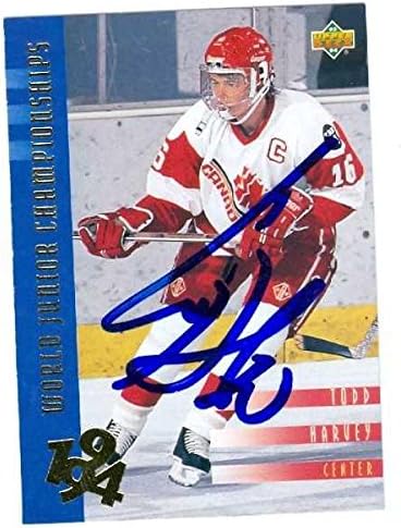 Sports Memorabilia Autograph Warehouse 24972 Todd Harvey Autographed Hockey Card Team USA