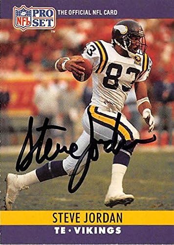 Sports Memorabilia Autograph Warehouse 302338 1990 Steve Jordan Autographed No.189 Football Card - Minnesota Vikings