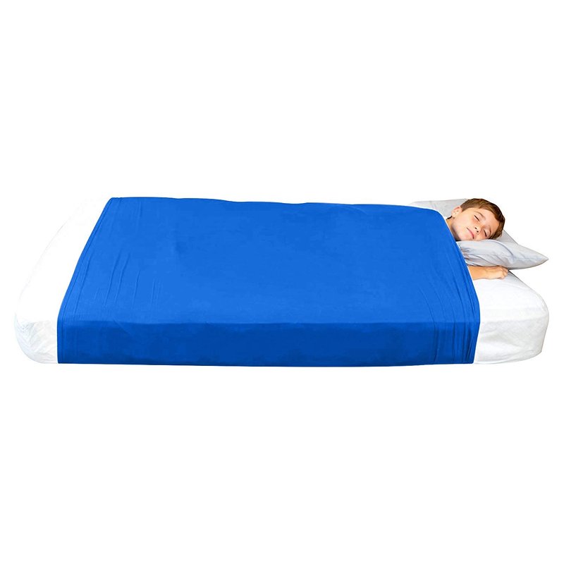 Special Supplies Sensory Bed Sheet for Kids Compression Alternative to Weighted Blankets - Breathable, Stretchy - Cool, Comfortable Sleeping Bedding -Blue (Twin)