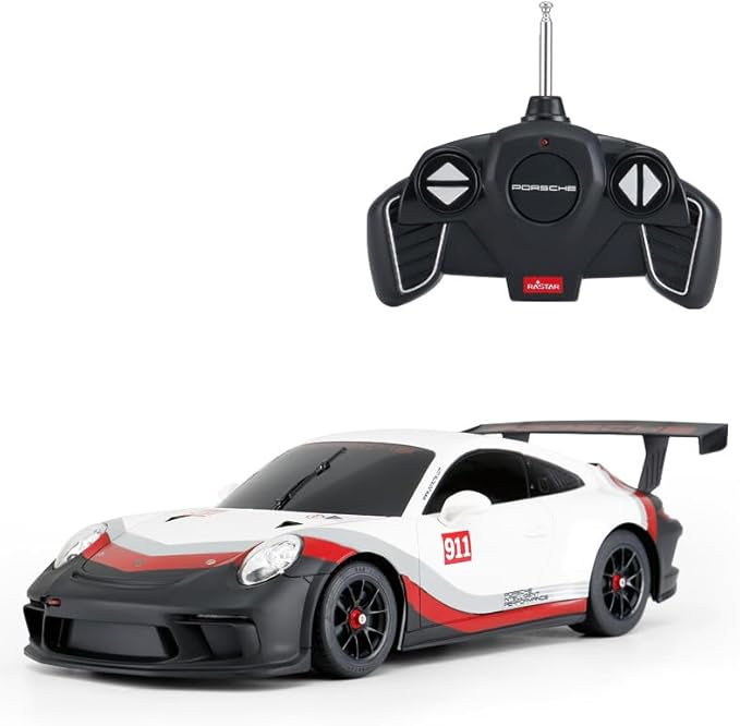 RASTAR 59400 1/18 Porsche 911 RC Car - Ideal Gifts for Play & Display - Officially Licensed Toy Car Model with Remote Controller for Kids Teens & Adults - White