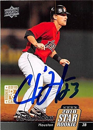 Sports Memorabilia Autograph Warehouse 248033 Chris Johnson Autographed Baseball Card - Houston Astros 2010 Upper Deck - No. 23 Rookie
