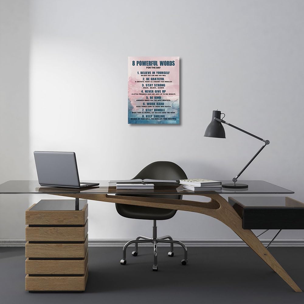 8 Rules Of Life Canvas Decoration Painting, Inspirational Motto Canvas Wall Art, Inspirational Phrase Wall Art,Office Decor paintings ,Suitable For Office, School, Library,Home,Workplace ,Bedroom