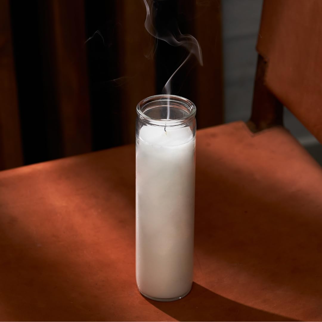 Simply Soson 2x8 inch White Devotional Candles in Glass Jar - 6 Pack - 90 Hours – Prayer Candle - Tall Pillar Candles for Religious, Memorials, Party Decor