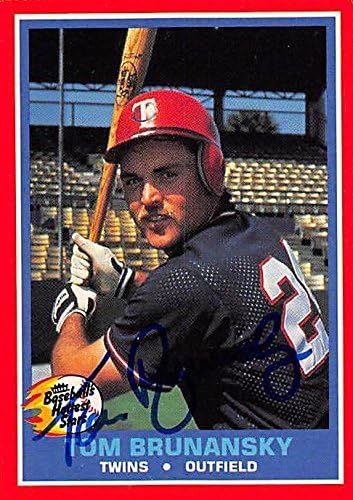 Sports Memorabilia Autograph Warehouse 245084 Tom Brunansky Autographed Baseball Card - Minnesota Twins 1987 Fleer Hottest Stars - No. 7