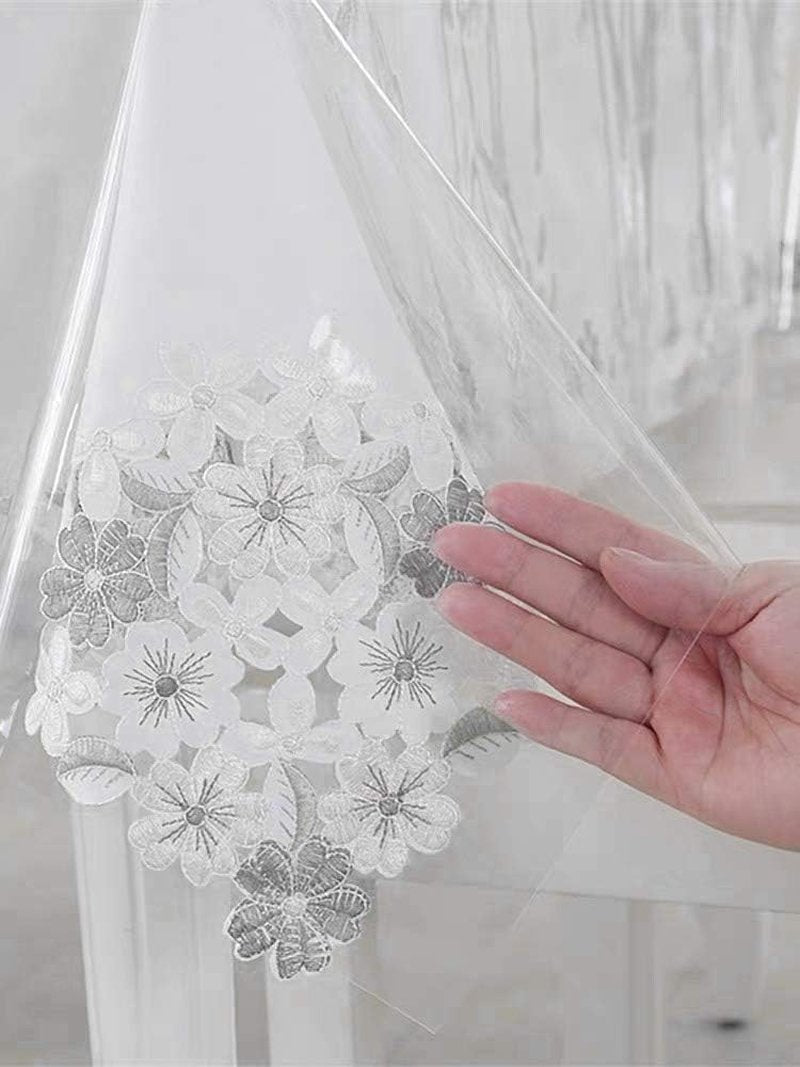 sancua Clear Plastic 100% Waterproof Tablecloth - 52 x 70 Inch - Vinyl PVC Rectangle Table Cloth Protector Oil Spill Proof Wipe Clean Table Cover for Dining Tables, Parties & Camping, Crystal Clear