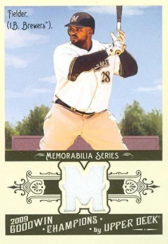 Autograph Warehouse 343380 Prince Fielder Player Worn Jersey Patch Baseball Card - Milwaukee Brewers 2009 Upper Deck Goodwin No. GCM-PF