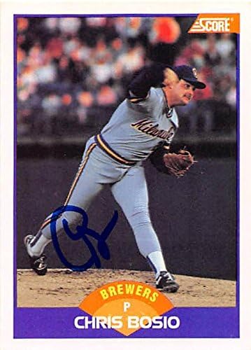 Autograph Warehouse 247951 Chris Bosio Autographed Baseball Card - Milwaukee Brewers 1989 Score - No. 243