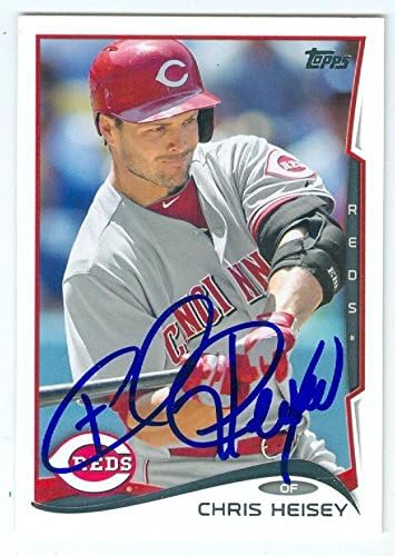 Sports Memorabilia Autograph Warehouse 247101 Chris Heisey Autographed Baseball Card - Cincinnati Reds 2014 Topps - No. 23