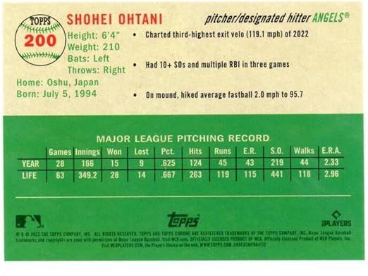 2023 Topps Chrome Platinum Anniversary #200 Shohei Ohtani Los Angeles Angels Baseball Card - Sportscard Superstore