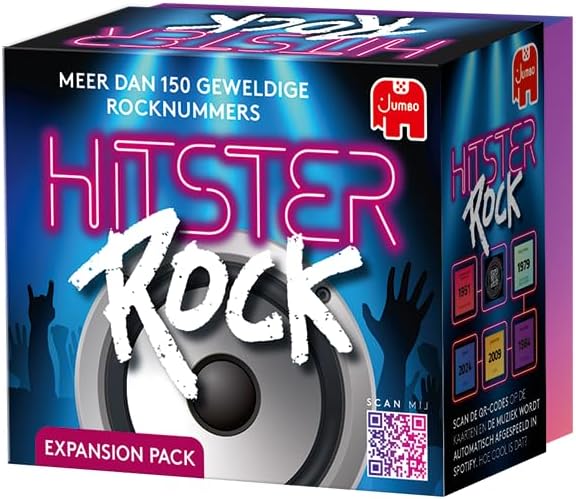 Hitster Rock expansion Expansion set Music game Action game Adult board game Music game Card game from 16 years 2-10 players Party Game Dutch