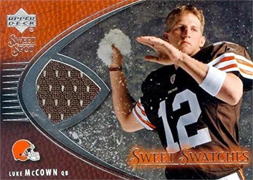Sports Memorabilia Autograph Warehouse 344981 Luke McCown Player Worn Jersey Patch Football Card - Cleveland Browns 2004 Upper Deck Sweet Swatches No. SWLM
