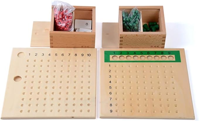 Kghios Montessori Multiplication and Division Board Montessori Math Toys Material for Toddlers KidsMultiplication & Division Board