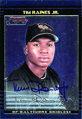 Sports Memorabilia Autograph Warehouse 343918 Tim Raines Jr. Autographed Baseball Card - Baltimore Orioles FT 2002 Bowman Chrome No. 313