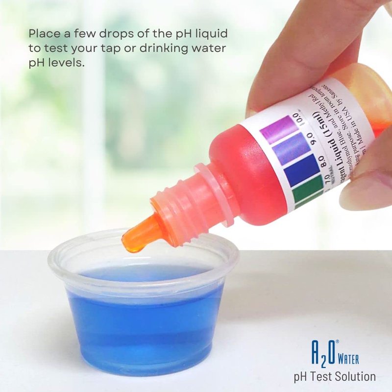 Alkaline Water, Tap, and Drinking Water Accurate Measure of pH Level, Test kit wht, up to 125 Tests per Bottle 0.50 Fl Oz by A2O Water - Made in USA