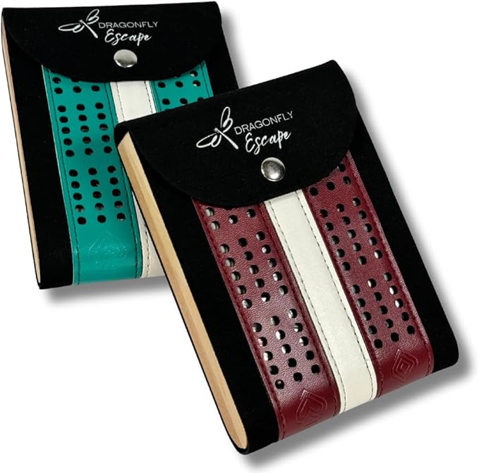 Travel Cribbage Game Board | Lightweight Portable Travel Cribbage Board Set | Travel Games for Adults (Wine & White)