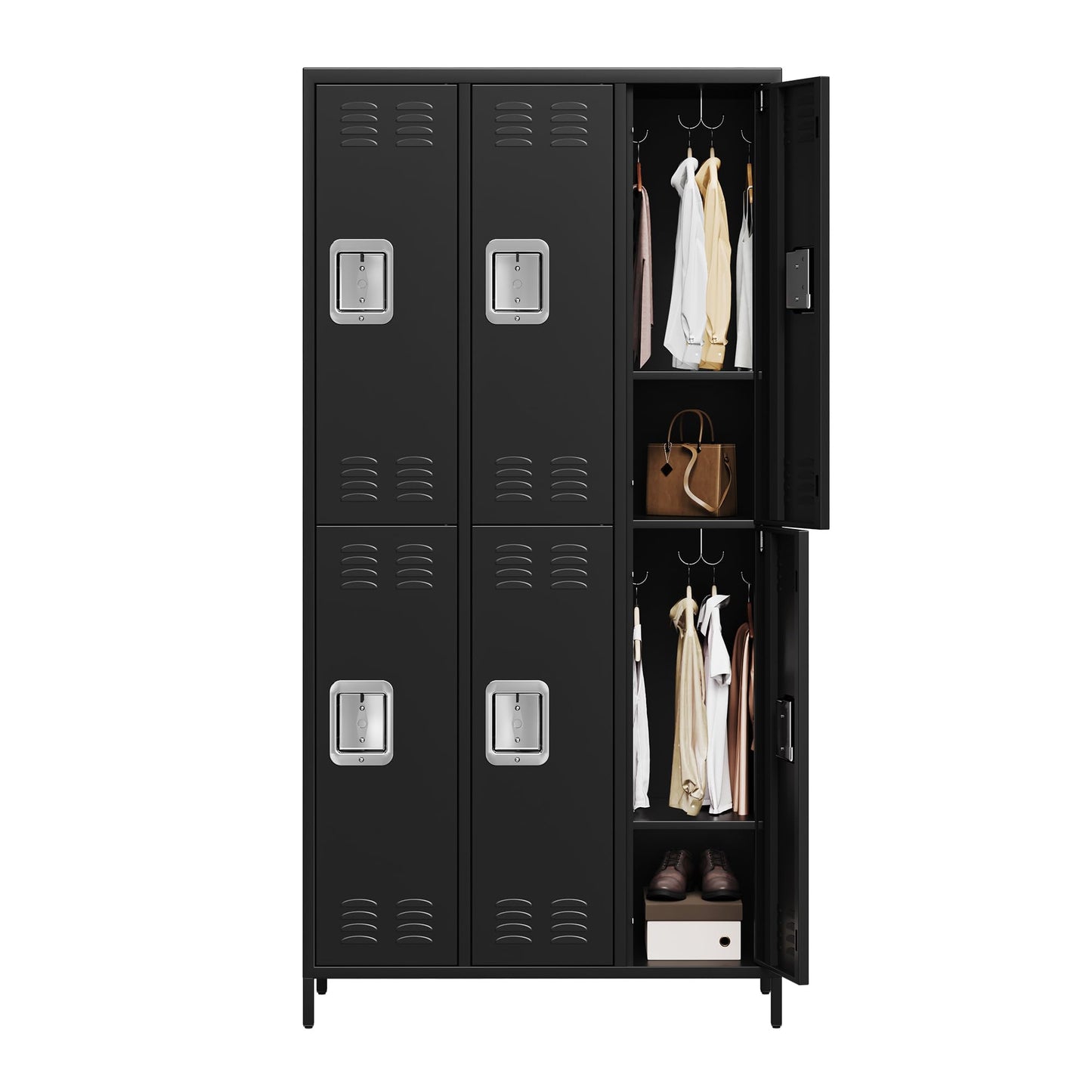 GAOMON 6 Door Metal Lockers, Industrial Double Lockers, Heavy Duty Steel Gym Lockers, Secure Storage Solutions, Perfect for Offices, Gyms, Schools and Homes, Metal Combination Lockers for Employees