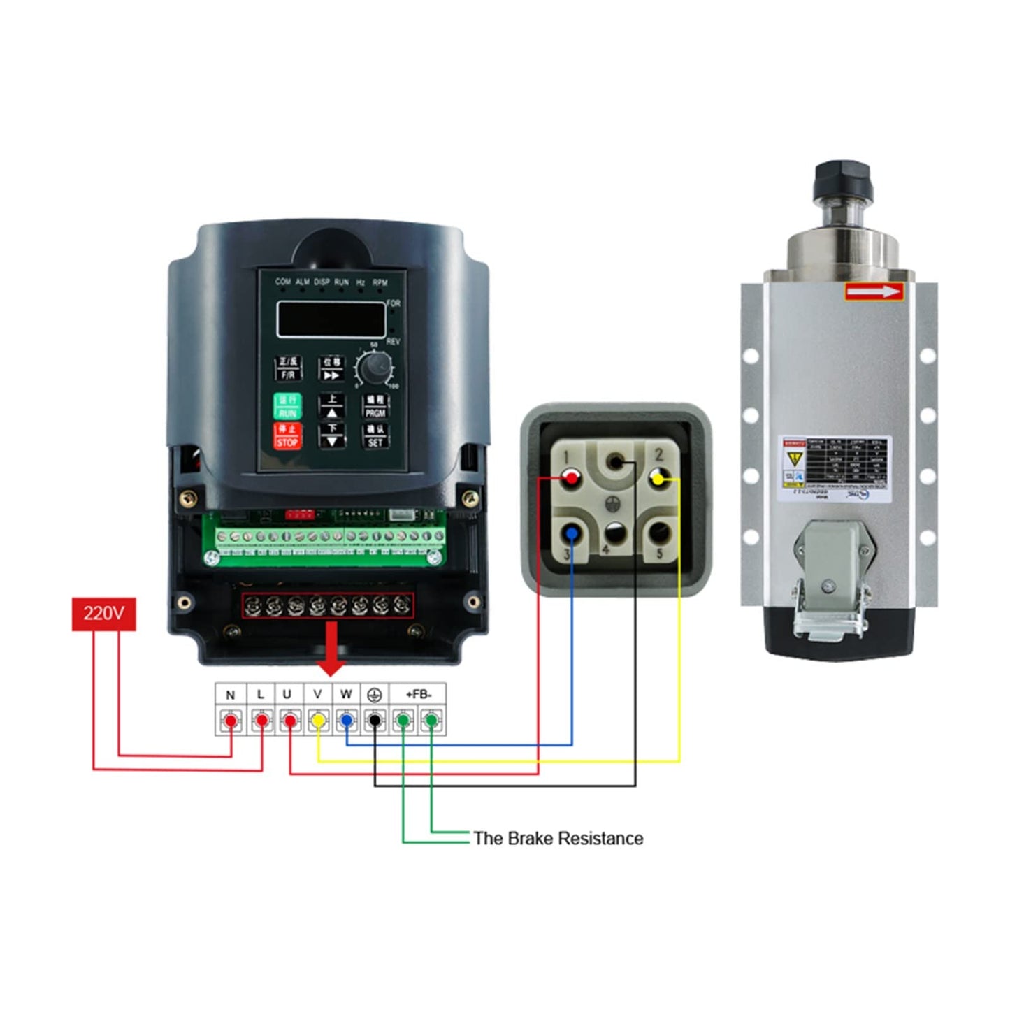 110V Spindle Motor Kit,2.2Kw Spindle Motor 24000Rpm 400Hz ,VFD Variable Frequency Drive ,13 pcs ER20 Collets (1-13mm) for CNC Router Engraving Milling Machine