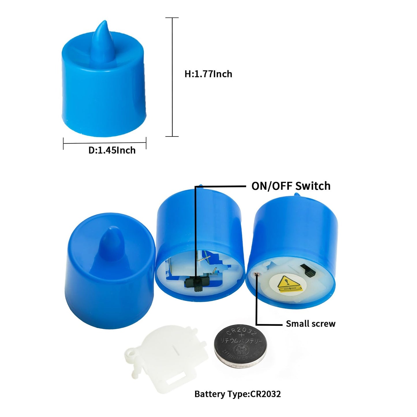 LANKER 24 Pack Flameless Led Tea Lights Candles, Flickering Blue Battery Operated Electronic Fake Candles, Decorations for Wedding, Party, Christmas, Halloween and Festival Celebration (Blue)