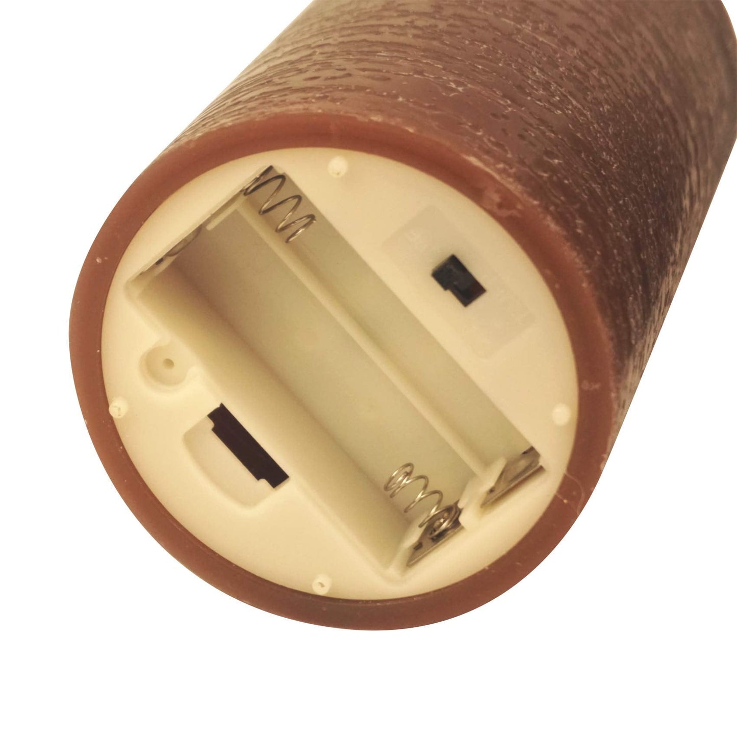 CANDLE CHOICE Real Wax Battery Operated Flameless Candles with Remote Automatic Daily Cycle Timer Realistic Flickering Electric LED Pillars Wedding Party Holiday Decoration 3 Pack Rustic Texture Brown
