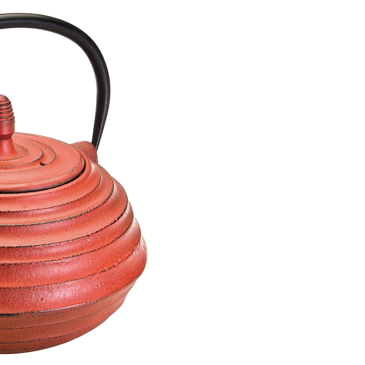 IBILI Teapot Set Oriental-Ceylan with Filter 0,7 l of cast Iron, Black/Red, 17 x 16 x 10 cm