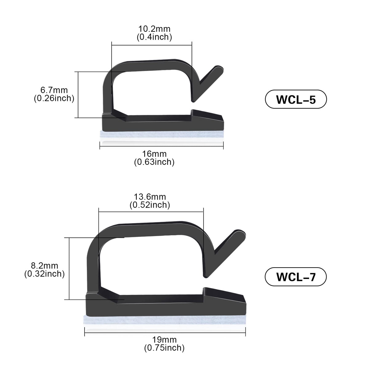 XHF 120 PCS Adhesive Cable Wire Clips Black, Outdoor Cable Management Wire Organizer Cord Holder for Under Desk, Car, Wall, TV PC Ethernet Cable
