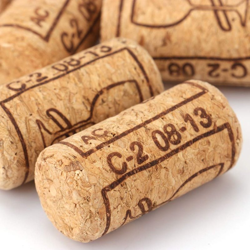 Tebery 100 Pack #8 Natural Wine Corks, 7/8" x 1 3/4" Premium Straight Cork, Wine Stopper for Corking Wine Making Art Projects