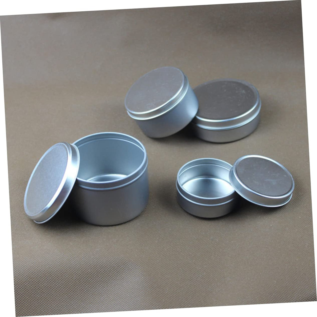 LALAFINA 4pcs Handmade Candle Iron Tins Silver Scented Candle Making Containers for Home Crafts for Candy and Wedding Favor Boxes