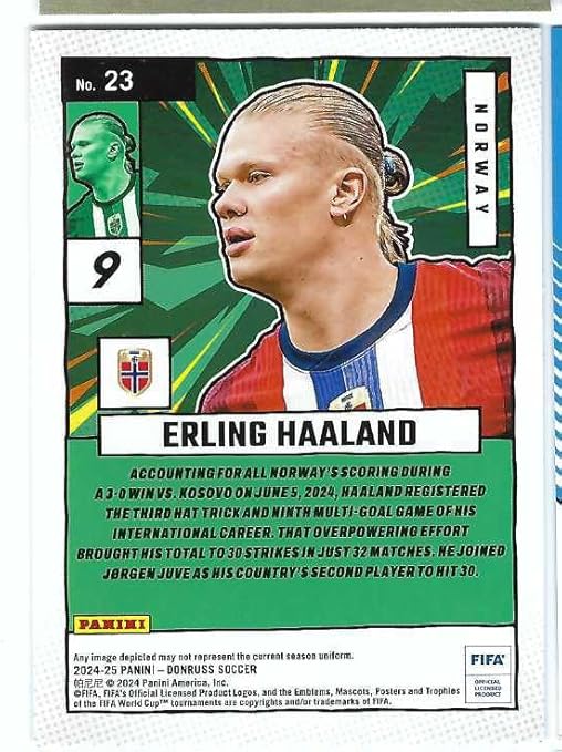 ERLING HAALAND 2024-25 Panini Donruss FIFA Soccer Net Marvels #23 Card Norway Manchester City