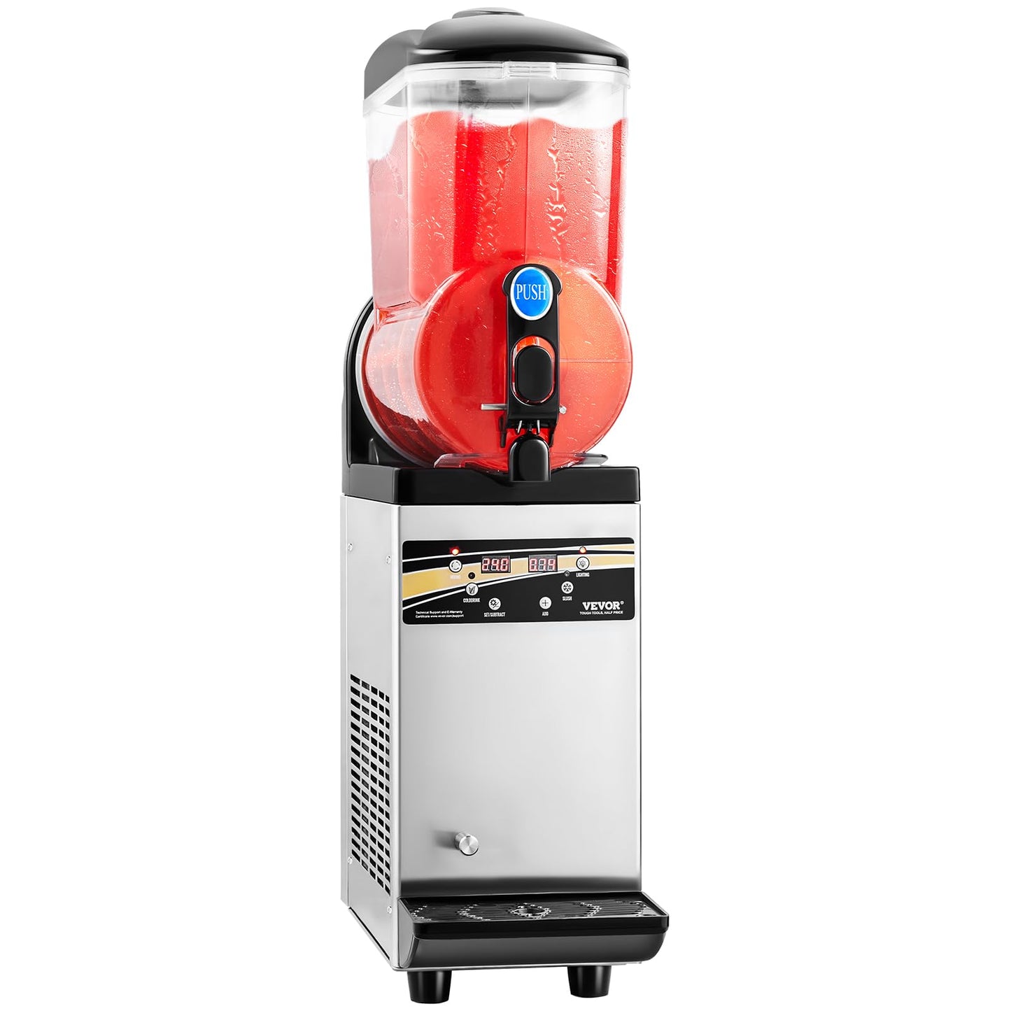 VEVOR Slushie Machine, 15L Single Tank Commercial Margarita Machine, 60 Cups Stainless Steel Margarita Smoothie Frozen Drink Machine, Slushy Machine for Home Party Restaurants Cafe Bars