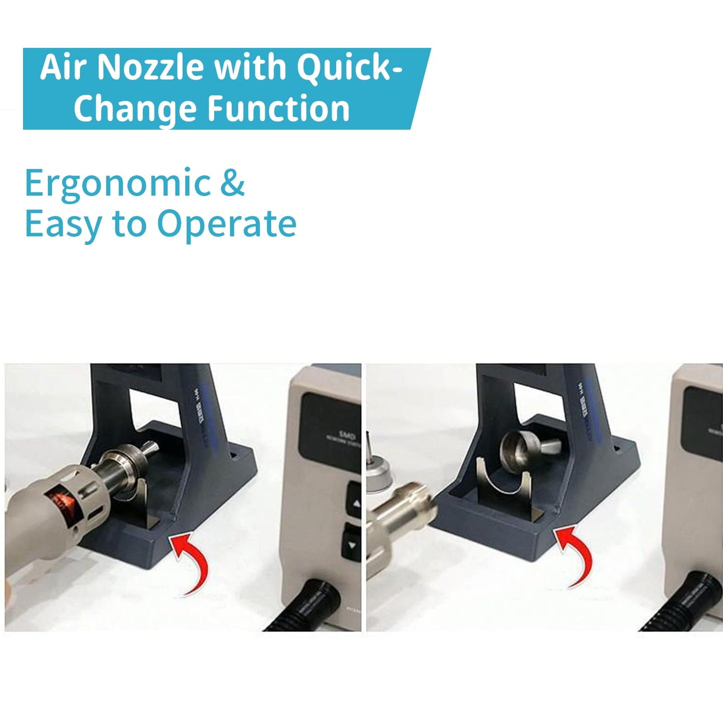 Hot Air Rework Station, ATTEN ST-862D 1000W Hot Air Station, Hot Air Soldering Station of the Desoldering Gun can be used for BGA Chip Soldering, Repair Digital, Air Volume Adjustment Range 1-120