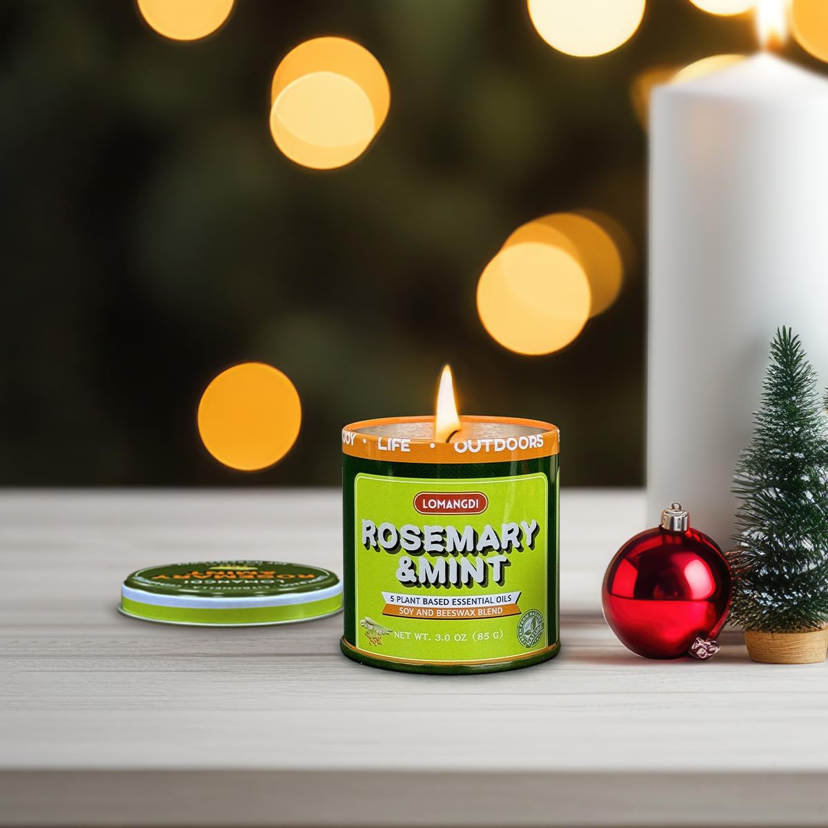 Rosemary Mint Scent Candles 9-Pack | 3oz Aromatherapy Candles | Made with Various Plant-Based Essential Oils and Soy/Beeswax Blend | 18 Hour Burn Time Indoor Outdoor Candle