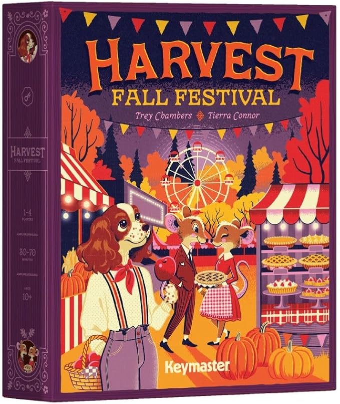 Keymaster Games Harvest Fall Festival | Expansion | Cozy Farming Strategy Board Game for Adults Families and Couples | Quick 60-Minute Worker Placement and Polyomino for Game Night or Solo Gaming