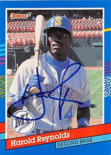 Sports Memorabilia Autograph Warehouse 247148 Harold Reynolds Autographed Baseball Card - Seattle Mariners 1991 Donruss - No. 175