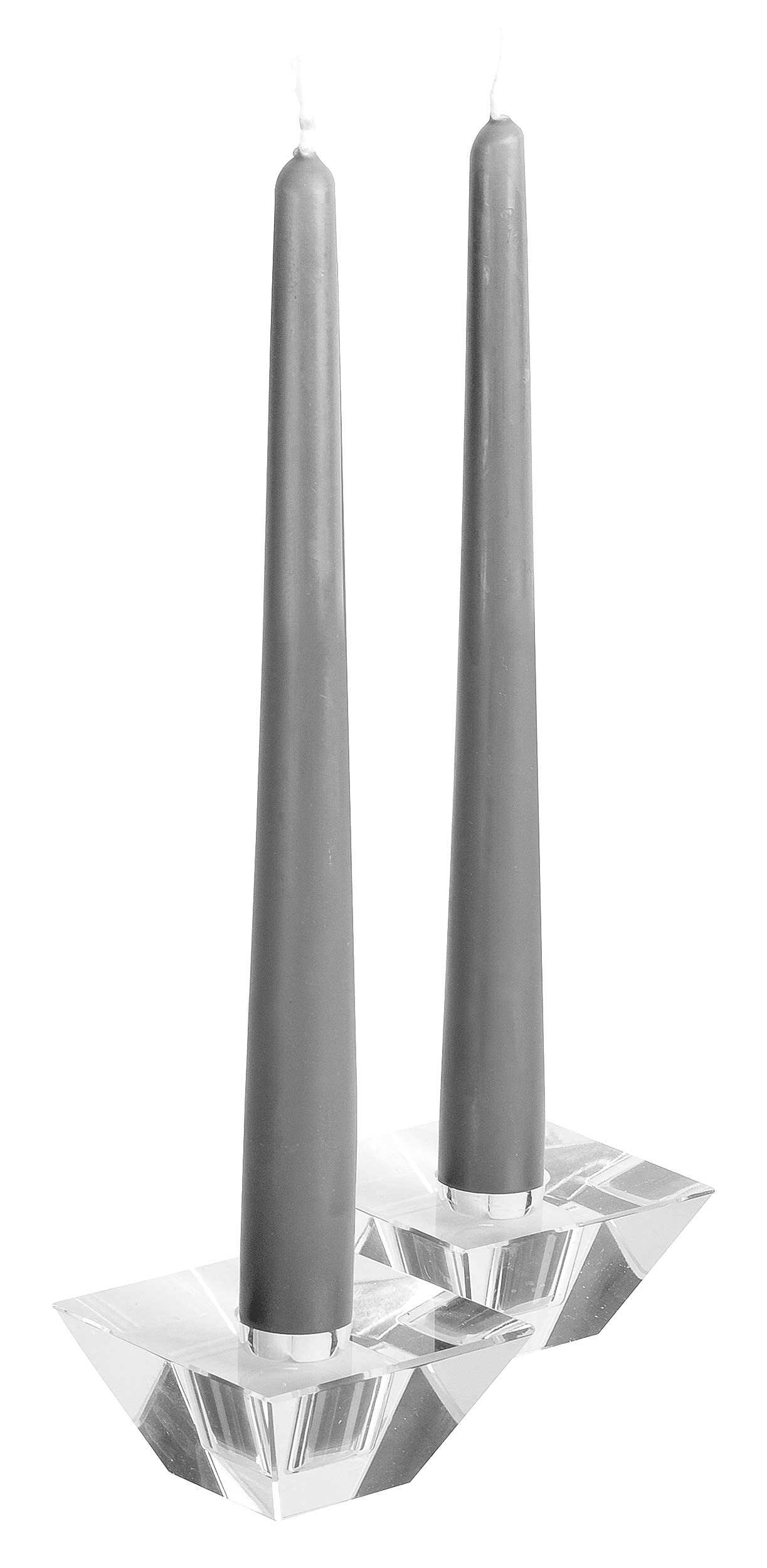 Hyoola Tall Taper Candles - 14 Inch Dark Grey Dripless, Unscented Dinner Candle - Paraffin Wax with Cotton Wicks - 12 Hour Burn Time (Pack of 12)