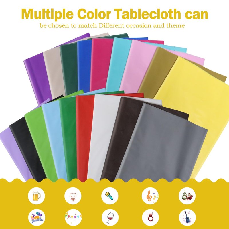 tujol Red 6 Pack Plastic Table Cloth 54" x 108", Disposable Tablecloths Rectangle Table Cover, Plastic Tablecloths for Parties