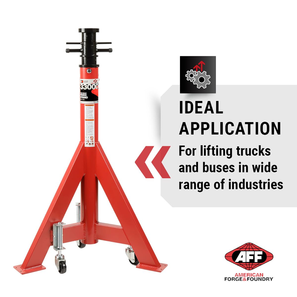 AFF 16.5 Ton Fixed High Truck Stand - Adjustable Height Vehicle Lift- Super Heavy Duty