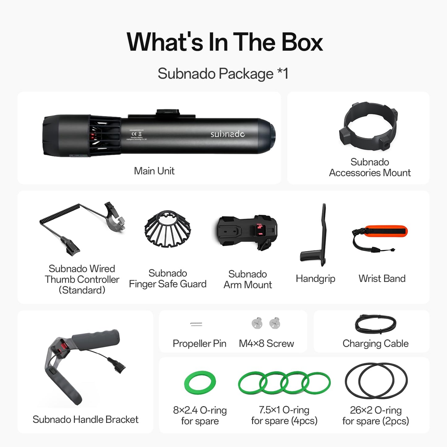 Waydoo Subnado Underwater Scooter, Thumb Controlling Sea Scooter for SUP Paddle Board, Suitable for Pool, Diving, and Snorkeling, Compact and Portable Water Scooter for Adults and Kids