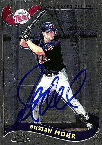 Sports Memorabilia Autograph Warehouse 246117 Dustan Mohr Autographed Baseball Card - Minnesota Twins 2002 Topps Chrome - No. T9