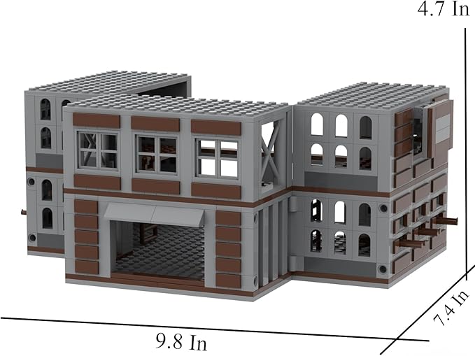 Lemess Military Weapons House Building Set Military Weapons Warehouse Building Blocks WW2 Scene Building Blocks Set 682 Pieces