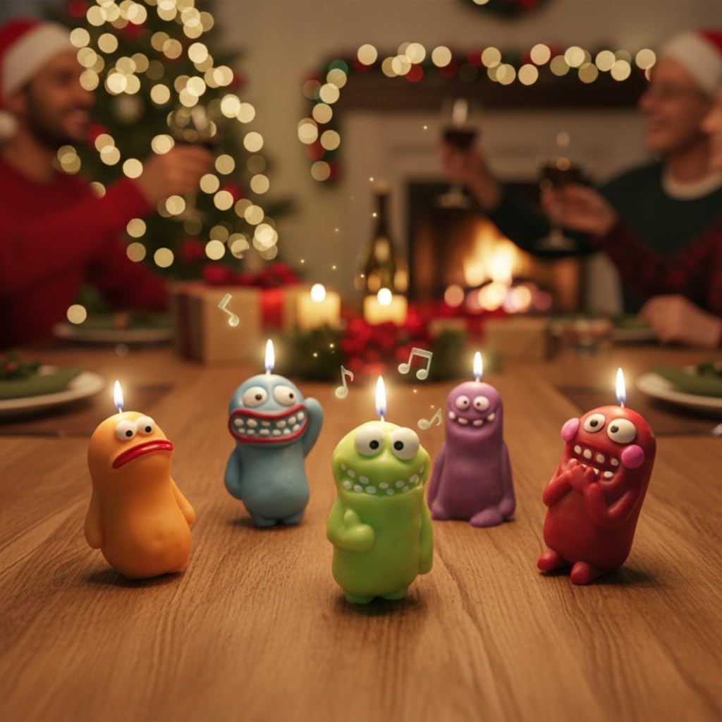 Cute Funny Clay Creature Candles with Natural Scents (Lavender & Rose Ebony), Novelty Home Decor Gifts for Holidays, Birthdays, Party Favors, Natural Soy Wax, Relaxation and Mood Enhancement