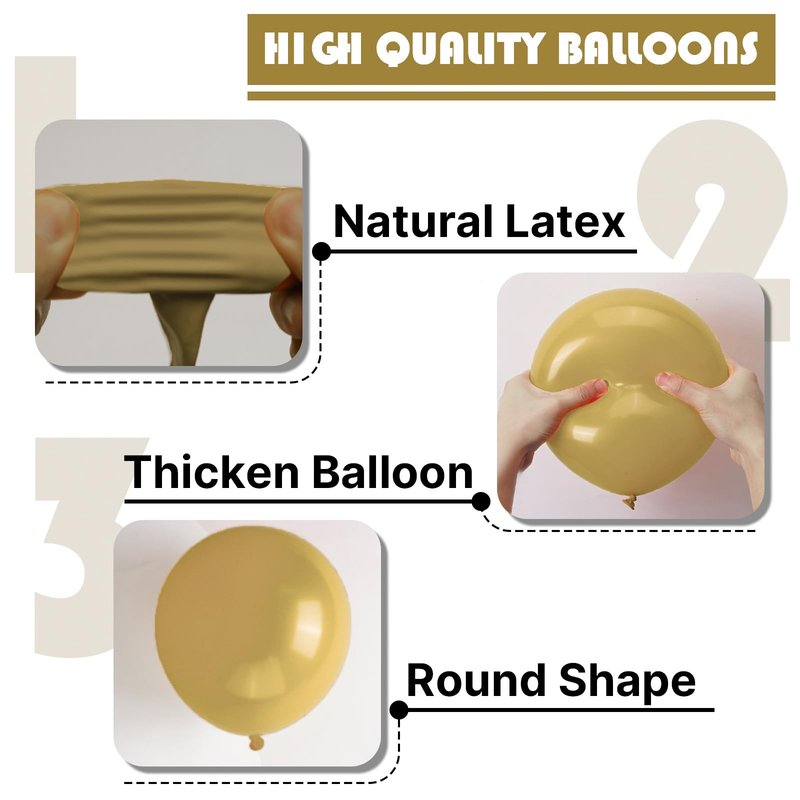 PartyWoo Tan Balloons 100 pcs Different Sizes of 18 12 10 5 Inch Light Brown Neutral Boho Coffee Balloon Arch Kit Garland for Wedding Baby Shower Safari Woodland Birthday Party Decorations Tan-F19
