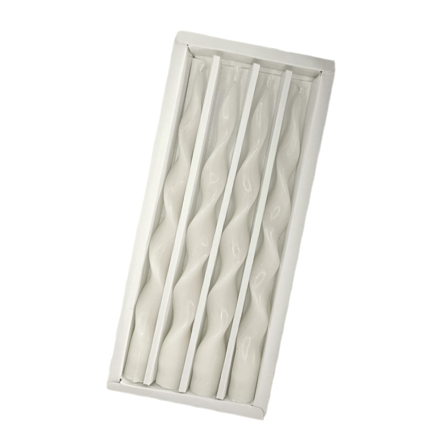 White Thin Twisted Candle Sticks 10 inch Long Spiral Candles Unscented Smokeless Twirl Tapered Candles for Weddings Holiday Dinner Meditation Home Decor Pastoral Rural Style