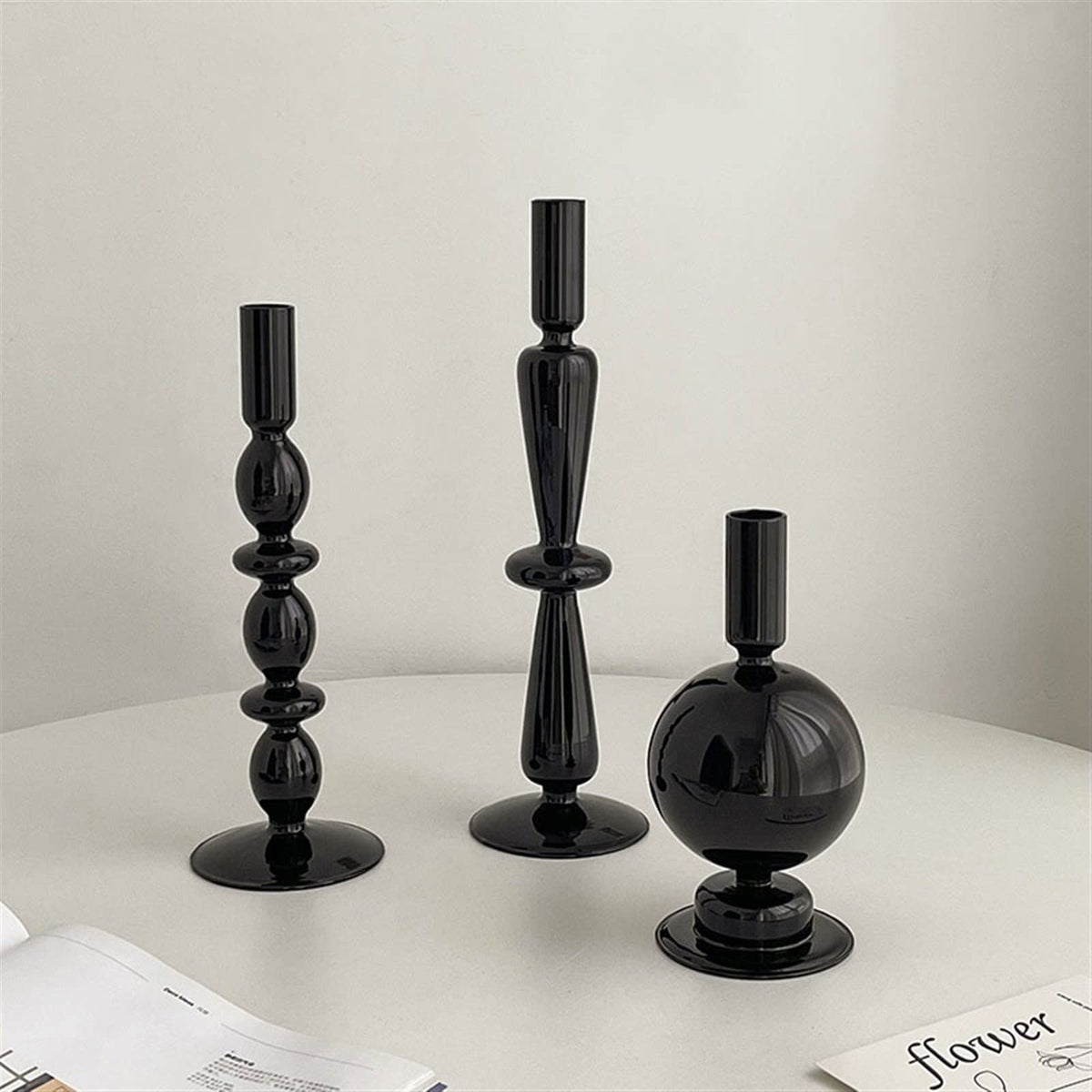 YUHUAWF Candle Holderss European Glass Candle Holders Light Luxury High-end Fashion Ornaments Miserable Decoration Candlestick Decorative Candlestick(A)