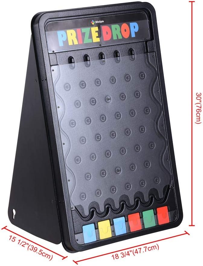 30 Prize Drop Boards Disk Drop Game Foldable Stand Customizable 6 Slots with 10 Pucks for Develop Intelligence Live Stream Carnival Tradeshow Party