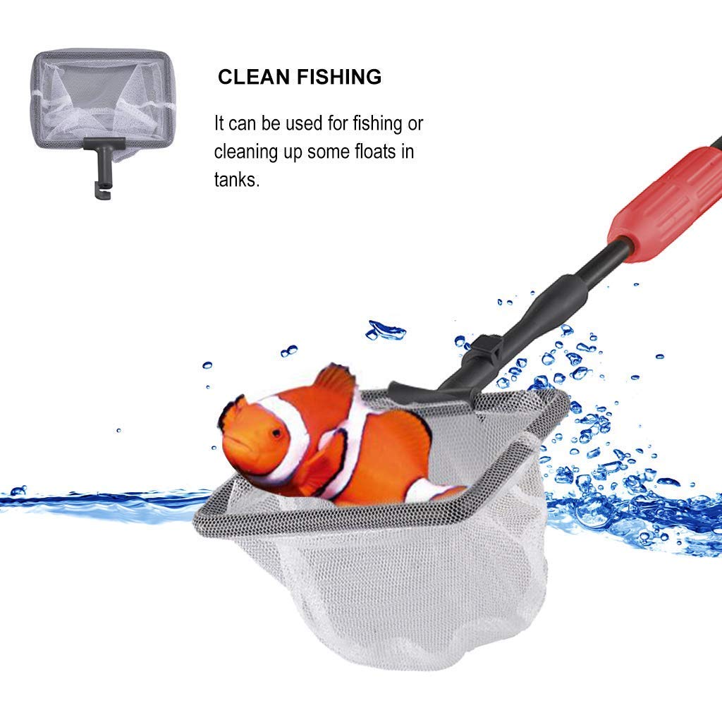 UPETTOOLS Aquarium Clean Tool 6 in 1 Fish Tank Cleaning Kit Algae Scraper Scrubber Pad Adjustable Long Handle Fish Tank Brush Cleaner Set