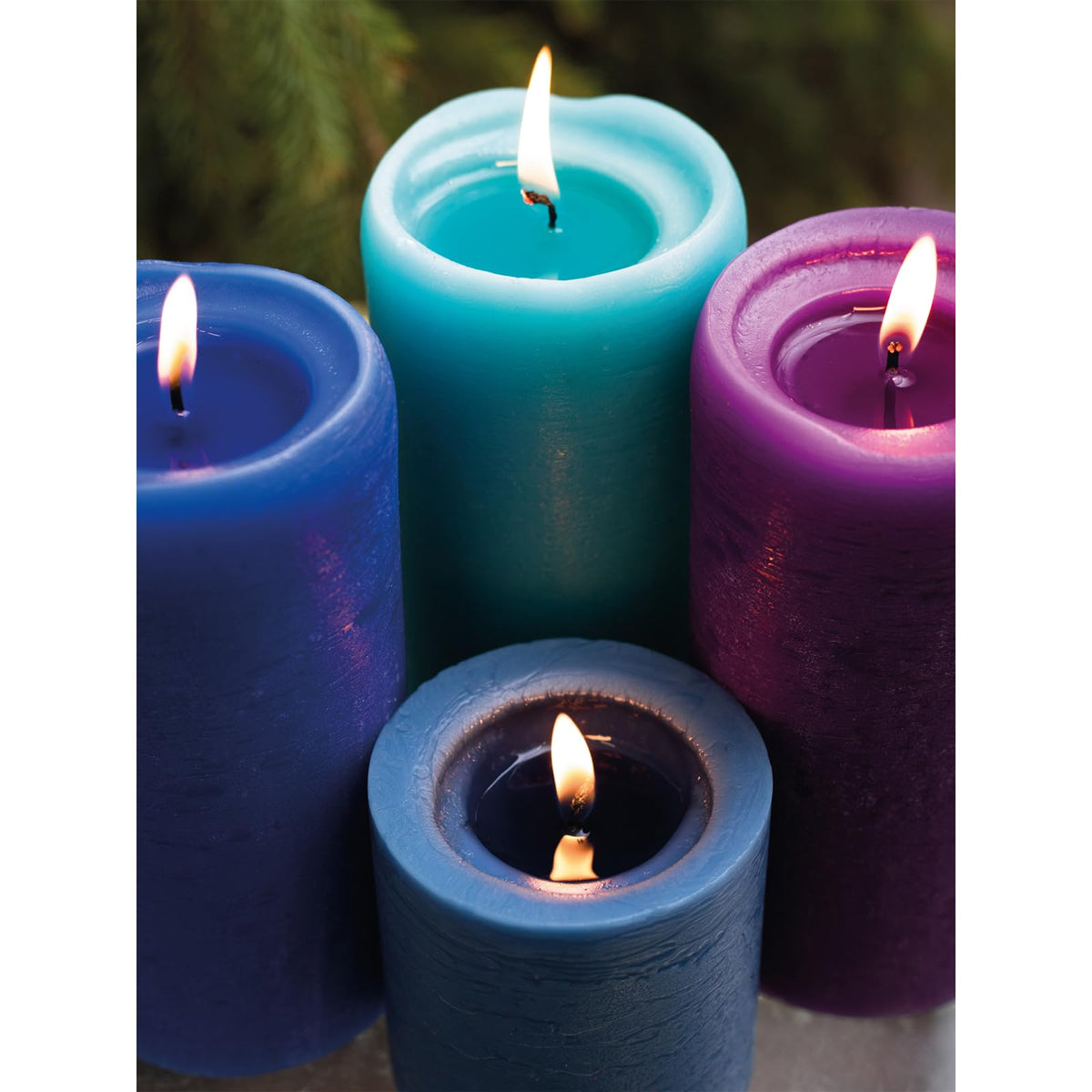 CANDWAX 3x4 inch Pillar Candles Set of 3 – Unscented Dripless Rustic Ivory Candles for Home Decor, Weddings, Table Settings
