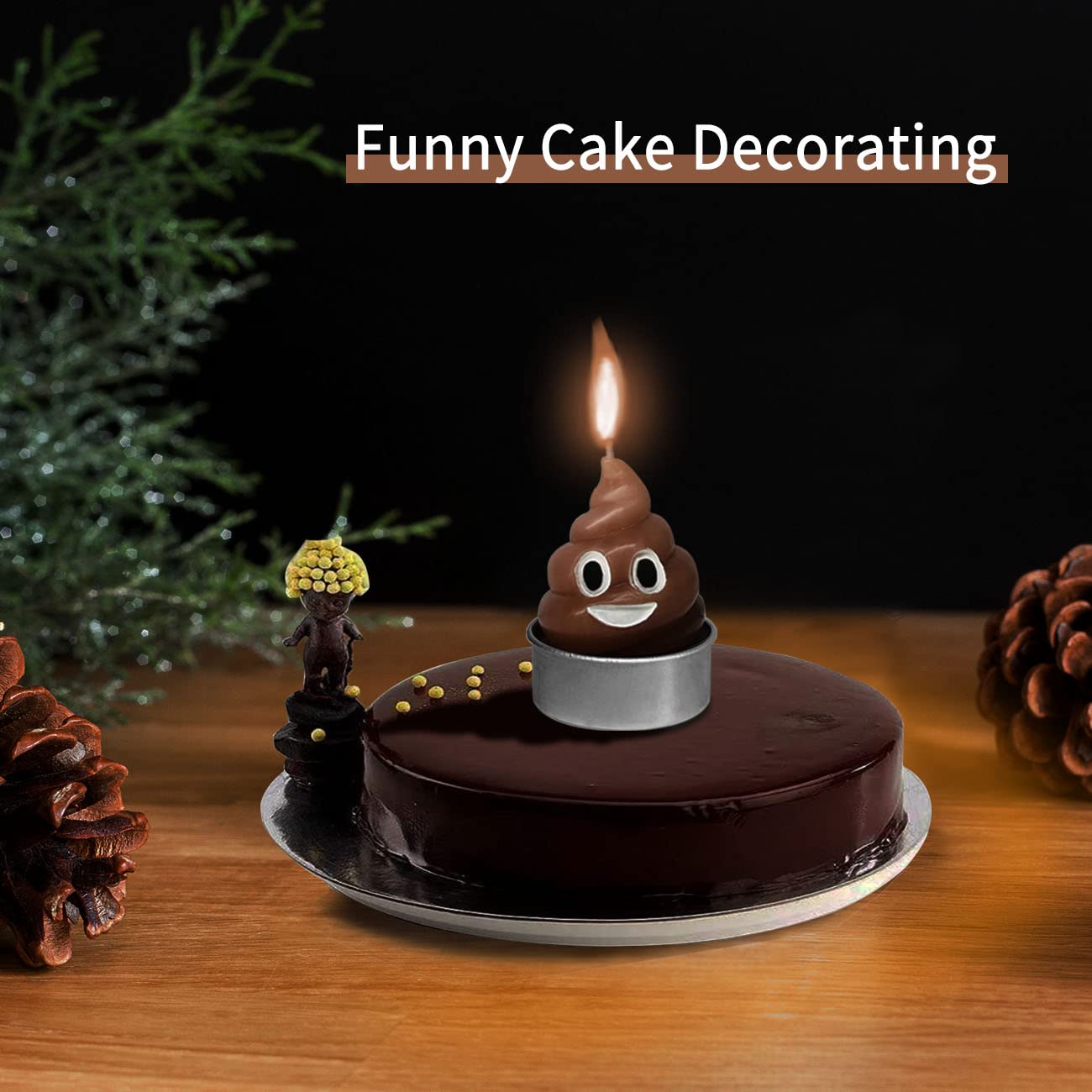 Poop Tealight Candles, LONCESS Smokeless Tea Lights Candles for Birthday Party, Home Decor, Funny Spoof Gift, Christmas Gifts, Cake Topper,New Year Gift, Handmade Cute Small Candles, 6 Pieces